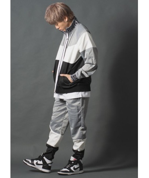 【セール】【REGIEVO】アシンメトリー切り替え トラックジャケット【セットアップ対応】（ブルゾン）｜REGIEVO（レジエボ）