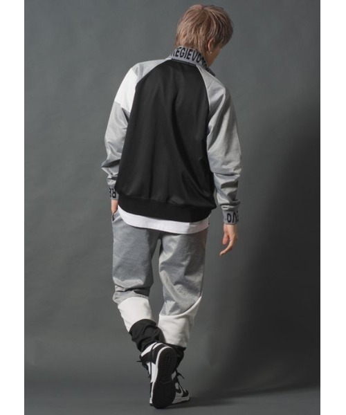 【セール】【REGIEVO】アシンメトリー切り替え トラックジャケット【セットアップ対応】（ブルゾン）｜REGIEVO（レジエボ）