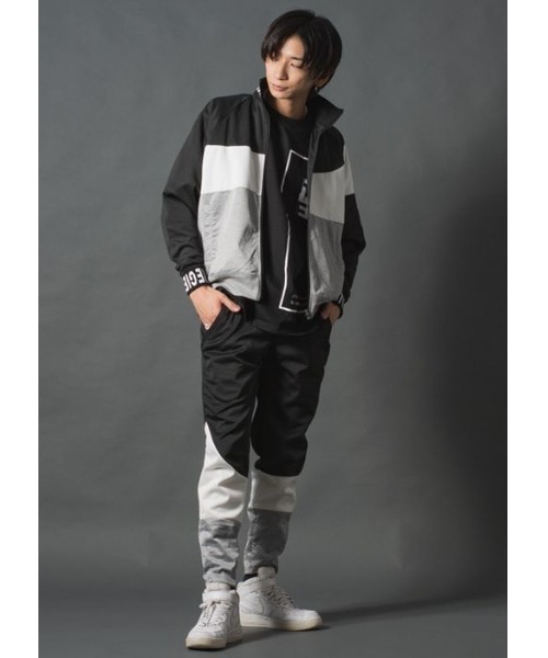 【セール】【REGIEVO】アシンメトリー切り替え トラックジャケット【セットアップ対応】（ブルゾン）｜REGIEVO（レジエボ）