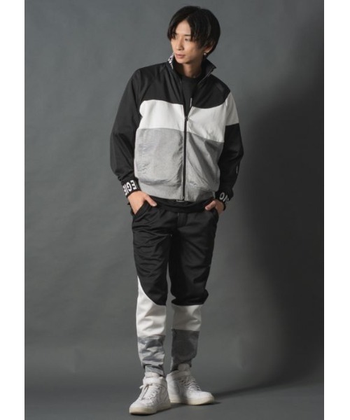【セール】【REGIEVO】アシンメトリー切り替え トラックジャケット【セットアップ対応】（ブルゾン）｜REGIEVO（レジエボ）