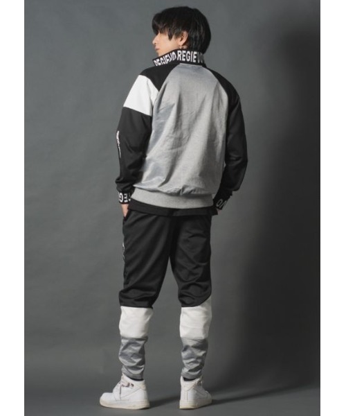 【セール】【REGIEVO】アシンメトリー切り替え トラックジャケット【セットアップ対応】（ブルゾン）｜REGIEVO（レジエボ）
