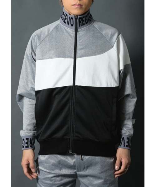【セール】【REGIEVO】アシンメトリー切り替え トラックジャケット【セットアップ対応】（ブルゾン）｜REGIEVO（レジエボ）
