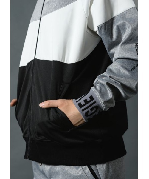 【セール】【REGIEVO】アシンメトリー切り替え トラックジャケット【セットアップ対応】（ブルゾン）｜REGIEVO（レジエボ）