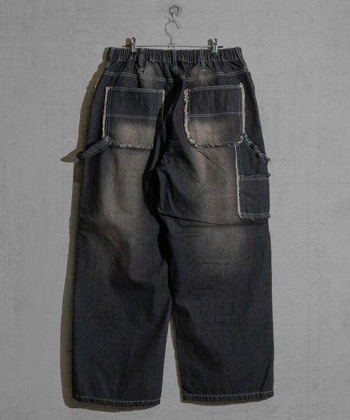 JOHN'S CLOSET（ジョンズクローゼット）の「【13】フリンジダブルニー バギーデニム パンツ（デニムパンツ・メンズ・ブルー/ブラック・MEDIUM/LARGE）」の4枚目の写真