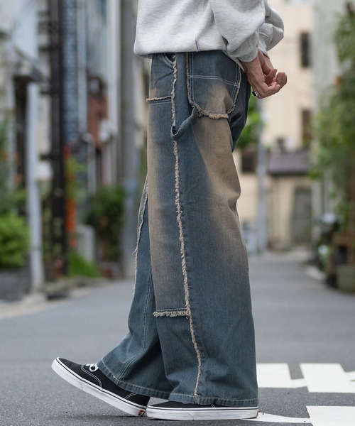 JOHN'S CLOSET（ジョンズクローゼット）の「【13】フリンジダブルニー バギーデニム パンツ（デニムパンツ・メンズ・ブルー/ブラック・MEDIUM/LARGE）」の13枚目の写真