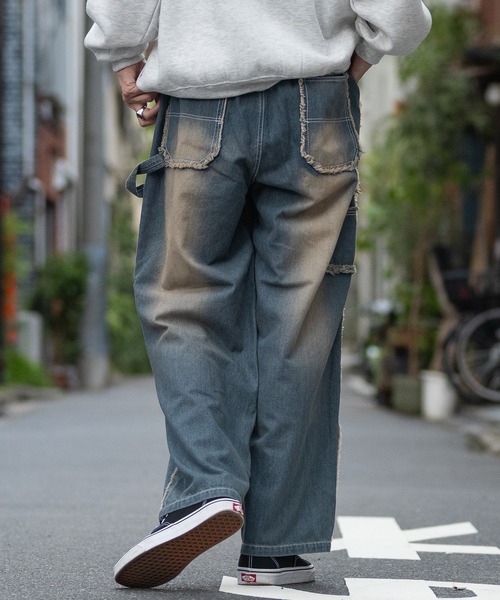 JOHN'S CLOSET（ジョンズクローゼット）の「【13】フリンジダブルニー バギーデニム パンツ（デニムパンツ・メンズ・ブルー/ブラック・MEDIUM/LARGE）」の12枚目の写真