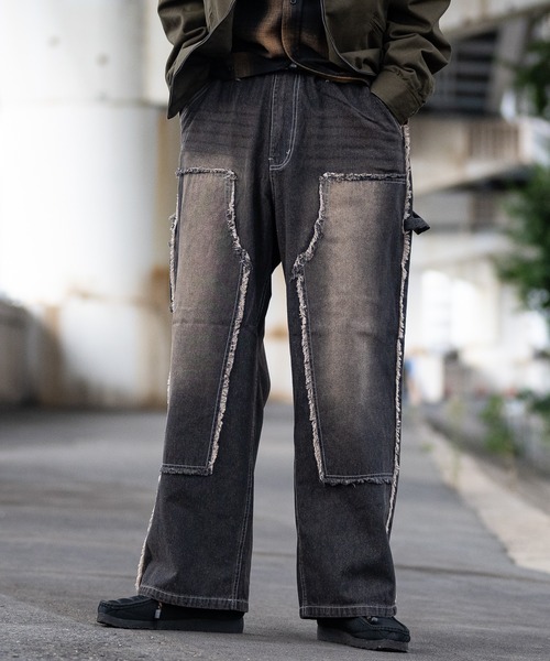 JOHN'S CLOSET（ジョンズクローゼット）の「【13】フリンジダブルニー バギーデニム パンツ（デニムパンツ・メンズ・ブルー/ブラック・MEDIUM/LARGE）」の22枚目の写真