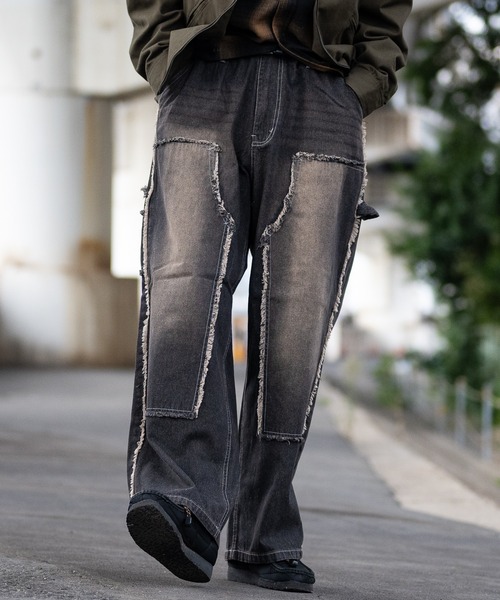 JOHN'S CLOSET（ジョンズクローゼット）の「【13】フリンジダブルニー バギーデニム パンツ（デニムパンツ・メンズ・ブルー/ブラック・MEDIUM/LARGE）」の18枚目の写真