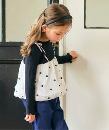 apres les cours | 【リンク】リボン・花柄ドッキングトップス(Tシャツ/カットソー)