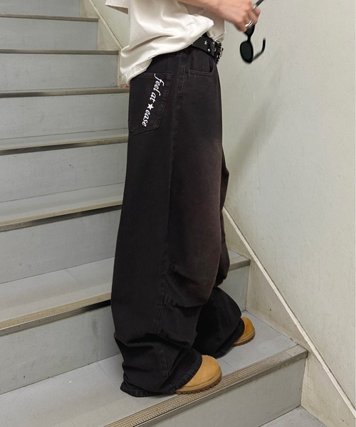 sedacle（セダクル）の「バックナンバリングデニム（デニムパンツ・メンズ・ブラック系その他/ネイビー/ベージュ・SMALL/LARGE/MEDIUM）」の5枚目の写真