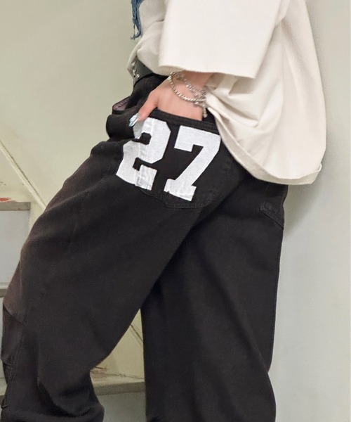 sedacle（セダクル）の「バックナンバリングデニム（デニムパンツ・メンズ・ブラック系その他/ネイビー/ベージュ・SMALL/LARGE/MEDIUM）」の6枚目の写真