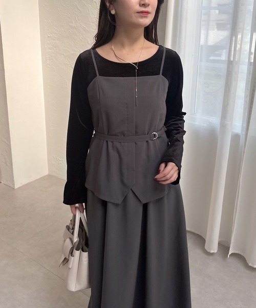 mysty woman（ミスティウーマン）の「シャイニーベロアプルオーバー 150086（Tシャツ/カットソー・レディース・ブラック/ライトベージュ/グレイッシュブルー・FREE）」の21枚目の写真