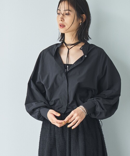 RONEL（ロネル）の「【RONEL】ライトドローストリングシャツ（シャツ/ブラウス・レディース・マスタード/ブラック/ダークグリーン・FREE）」の9枚目の写真