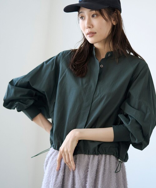 RONEL（ロネル）の「【RONEL】ライトドローストリングシャツ（シャツ/ブラウス・レディース・マスタード/ブラック/ダークグリーン・FREE）」の21枚目の写真