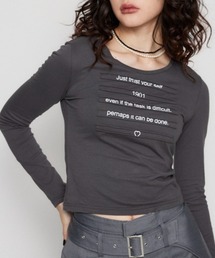 LAGUA GEM（ラグアジェム）の「OVERLAP FONT ロングTシャツ（Tシャツ/カットソー）」