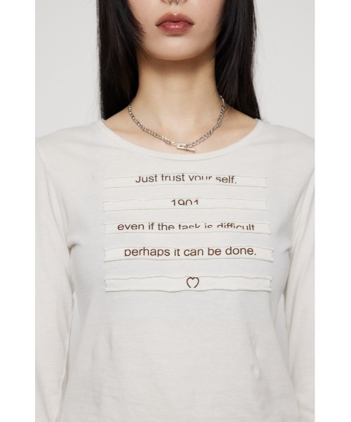 LAGUA GEM(ラグアジェム)の「OVERLAP FONT ロングTシャツ(Tシャツ/カットソー・レディース・ホワイト/ブラック/グレー・FREE)」の16枚目の写真