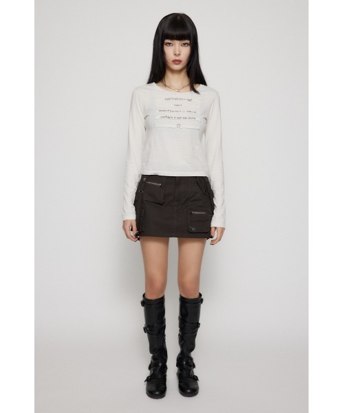 LAGUA GEM(ラグアジェム)の「OVERLAP FONT ロングTシャツ(Tシャツ/カットソー・レディース・ホワイト/ブラック/グレー・FREE)」の13枚目の写真