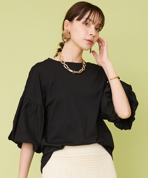 tシャツ 「JETSET SOLO PLUS」接触冷感バルーンスリーブカットソー レディース セール】【JETSET SOLO PLUS】接触冷感バルーンスリーブ