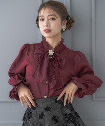 レースボウタイブラウス