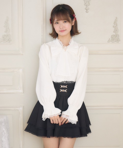 ROJITA（ロジータ）の「レースボウタイブラウス（シャツ/ブラウス・レディース・ブラック/ホワイト/ボルドー・FREE）」の17枚目の写真