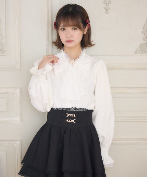 ROJITA（ロジータ）の「レースボウタイブラウス（シャツ/ブラウス・レディース・ブラック/ホワイト/ボルドー・FREE）」の21枚目の写真