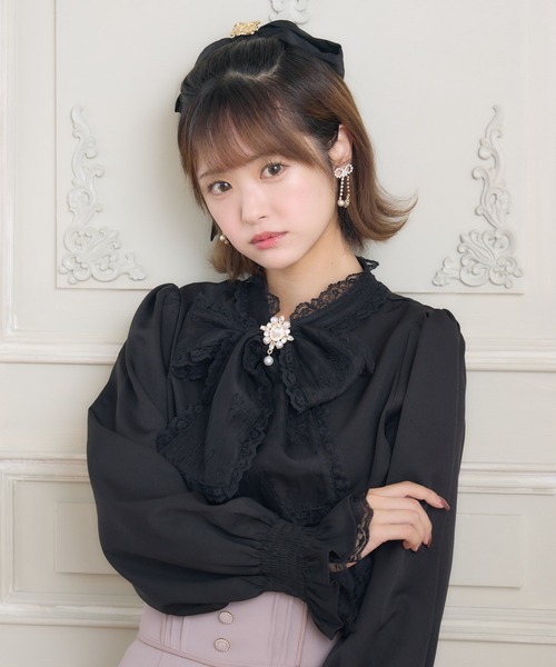 ROJITA（ロジータ）の「レースボウタイブラウス（シャツ/ブラウス・レディース・ブラック/ホワイト/ボルドー・FREE）」の12枚目の写真