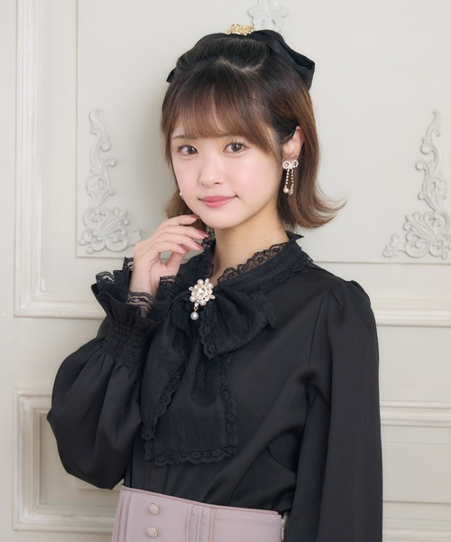 ROJITA（ロジータ）の「レースボウタイブラウス（シャツ/ブラウス・レディース・ブラック/ホワイト/ボルドー・FREE）」の13枚目の写真