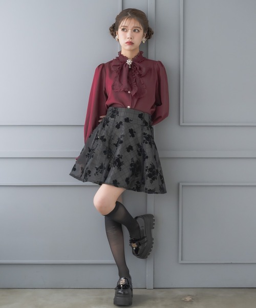 ROJITA（ロジータ）の「レースボウタイブラウス（シャツ/ブラウス・レディース・ブラック/ホワイト/ボルドー・FREE）」の14枚目の写真