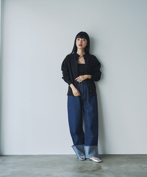 MIHOKO SAITO ミホコ サイトウ カーディガン ブラック 黒 サイズ:FREE | 25秋冬 ビーズ ニット カーディガン | 長袖 コンパクト クルーネック フラワーモチーフ 手刺繍 | トップス セーター【レディース】【中古】 MIHOKO SAITO ミホコ サイトウ カーディガン ブラック 黒 サイズ:FREE