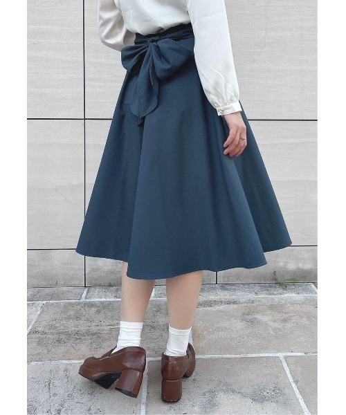 F i.n.t(フィント)の「【2サイズ展開】コルセットベルト2wayフレアースカート/F&A/fint(スカート・レディース・レッド/ネイビー/ブルーグリーン・1/2)」の2枚目の写真