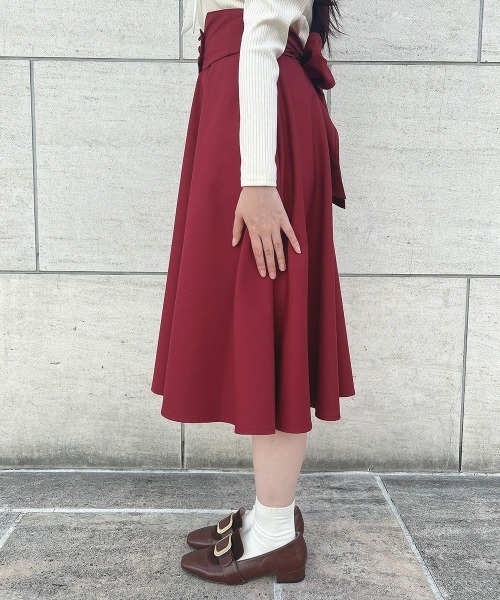 F i.n.t(フィント)の「【2サイズ展開】コルセットベルト2wayフレアースカート/F&A/fint(スカート・レディース・レッド/ネイビー/ブルーグリーン・1/2)」の8枚目の写真