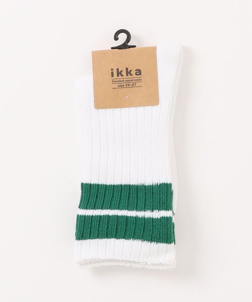 ikka（イッカ）の「ラインリブソックス（ソックス/靴下・メンズ・ブラック/グリーン/オレンジ・FREE）」の3枚目の写真