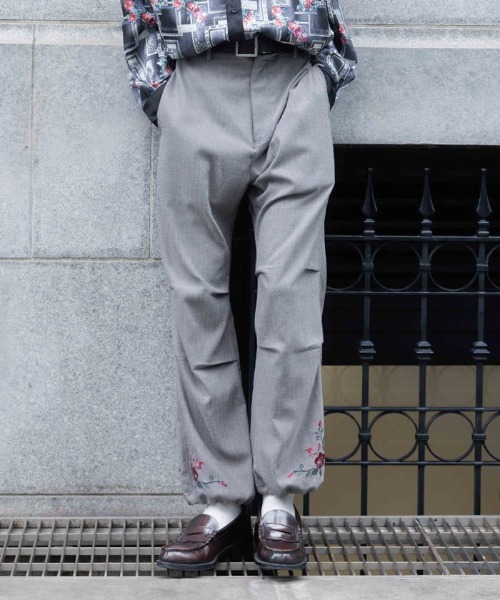 【セール】ローズ刺繍パラシュートパンツ（その他パンツ）｜AXES-X（アクシーズエックス）