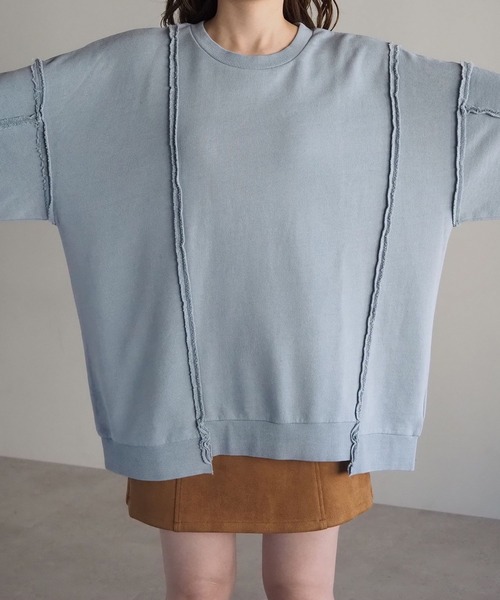 tiptop（ティップトップ）の「リメイク風裏毛BIGプルオーバー（スウェット・レディース・ボルドー/チャコールグレー/グレー/ピンク/イエロー・FREE）」の10枚目の写真