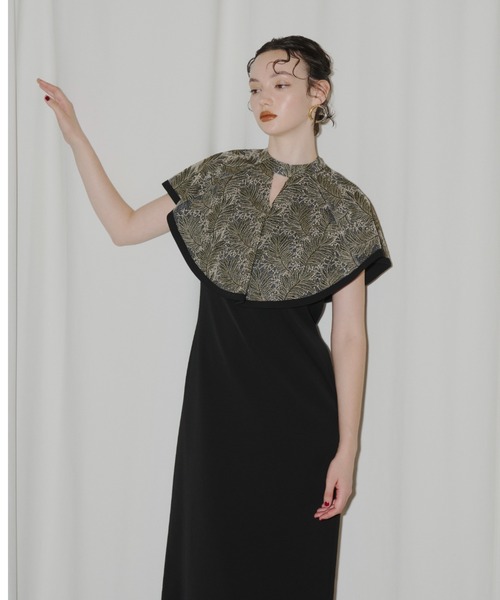 【おトク】 embroidery cape dress エンブロイダリーケープドレス（ドレス スーツ・フォーマル・ドレス