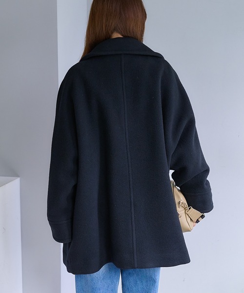 PUAL CE CIN（ピュアルセシン）の「【日本製】プレミアムPコート（ピーコート・レディース・ブラック・FREE）」の8枚目の写真