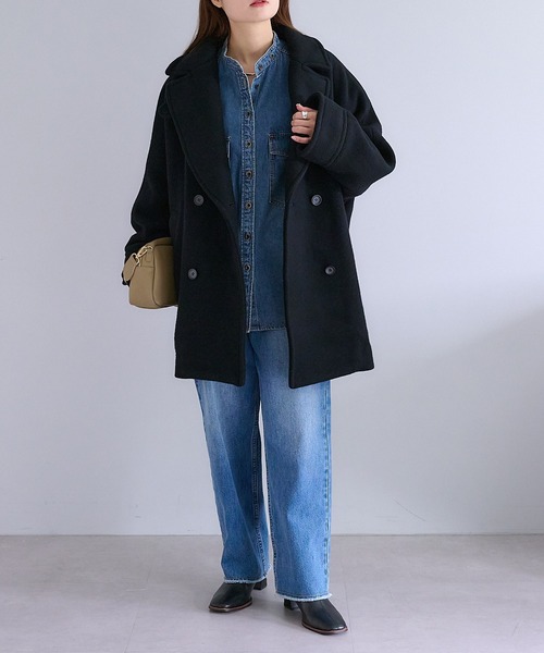 PUAL CE CIN（ピュアルセシン）の「【日本製】プレミアムPコート（ピーコート・レディース・ブラック・FREE）」の10枚目の写真