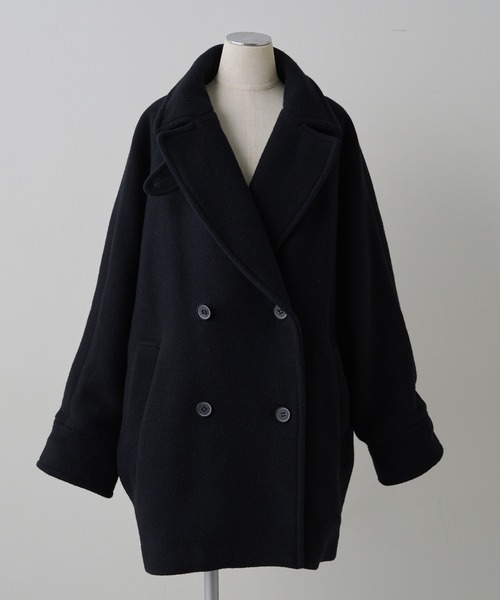 PUAL CE CIN（ピュアルセシン）の「【日本製】プレミアムPコート（ピーコート・レディース・ブラック・FREE）」の2枚目の写真