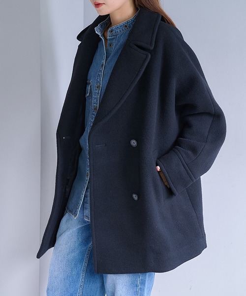 PUAL CE CIN（ピュアルセシン）の「【日本製】プレミアムPコート（ピーコート・レディース・ブラック・FREE）」の7枚目の写真