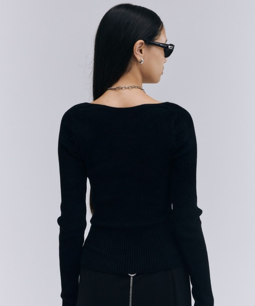 JOSE MOON（ジョゼムーン）の「MOLESKIN KNIT PULLOVER/モールスキンニットプルオーバー（ニット/セーター・レディース・ホワイト/ブラック・FREE）」の11枚目の写真