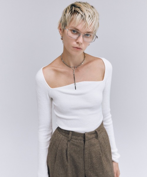 JOSE MOON（ジョゼムーン）の「MOLESKIN KNIT PULLOVER/モールスキンニットプルオーバー（ニット/セーター・レディース・ホワイト/ブラック・FREE）」の17枚目の写真