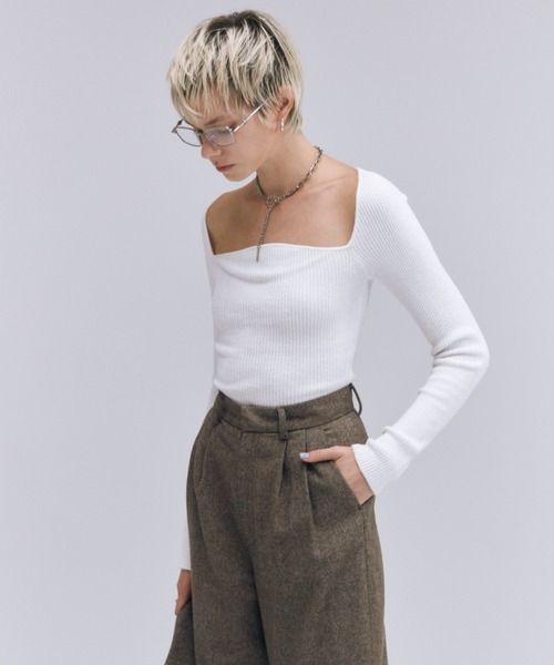 JOSE MOON（ジョゼムーン）の「MOLESKIN KNIT PULLOVER/モールスキンニットプルオーバー（ニット/セーター・レディース・ホワイト/ブラック・FREE）」の18枚目の写真