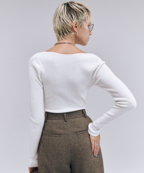 JOSE MOON（ジョゼムーン）の「MOLESKIN KNIT PULLOVER/モールスキンニットプルオーバー（ニット/セーター・レディース・ホワイト/ブラック・FREE）」の19枚目の写真