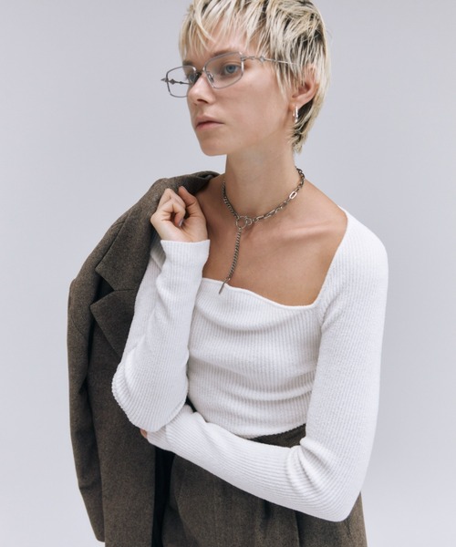 JOSE MOON（ジョゼムーン）の「MOLESKIN KNIT PULLOVER/モールスキンニットプルオーバー（ニット/セーター・レディース・ホワイト/ブラック・FREE）」の21枚目の写真