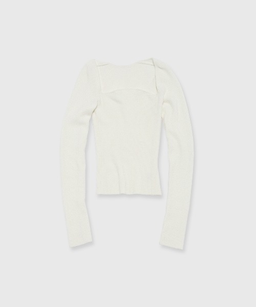 JOSE MOON（ジョゼムーン）の「MOLESKIN KNIT PULLOVER/モールスキンニットプルオーバー（ニット/セーター・レディース・ホワイト/ブラック・FREE）」の4枚目の写真