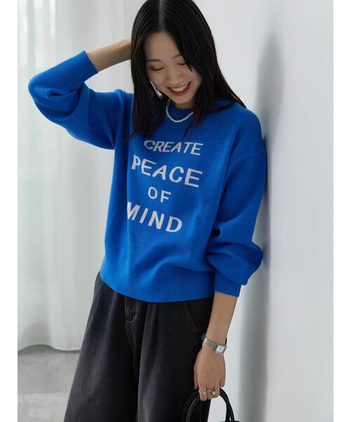 Samansa Mos2 blue（サマンサモスモスブルー）の「【Hug Knit】ロゴ