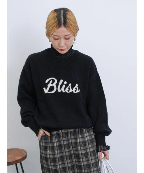 Samansa Mos2 blue（サマンサモスモスブルー）の「【Hug Knit】ロゴプルオーバー（ニット/セーター・レディース・ブラック/ブルー/トップグレー/グリーン/キナリ・F）」の7枚目の写真