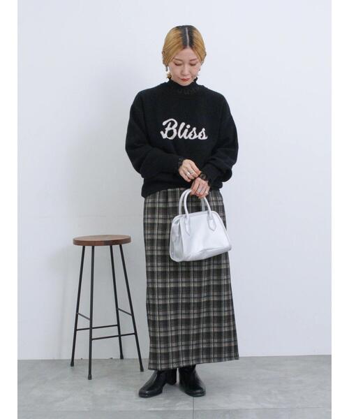 Samansa Mos2 blue（サマンサモスモスブルー）の「【Hug Knit】ロゴプルオーバー（ニット/セーター・レディース・ブラック/ブルー/トップグレー/グリーン/キナリ・F）」の11枚目の写真