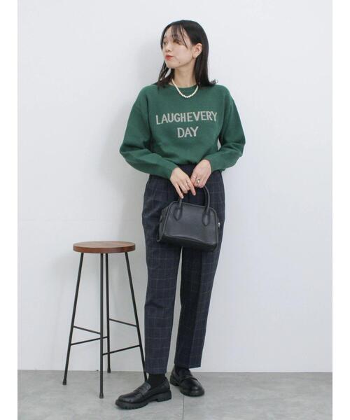 Samansa Mos2 blue（サマンサモスモスブルー）の「【Hug Knit】ロゴプルオーバー（ニット/セーター・レディース・ブラック/ブルー/トップグレー/グリーン/キナリ・F）」の16枚目の写真