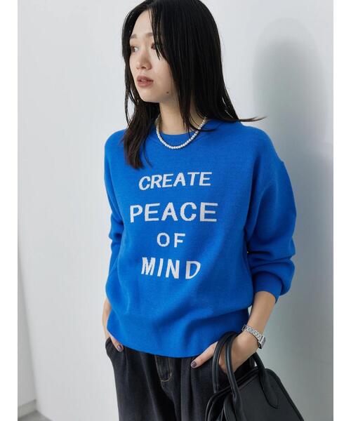 Samansa Mos2 blue（サマンサモスモスブルー）の「【Hug Knit】ロゴプルオーバー（ニット/セーター・レディース・ブラック/ブルー/トップグレー/グリーン/キナリ・F）」の19枚目の写真